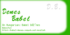 denes babel business card